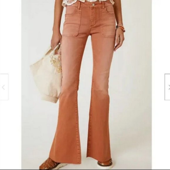 Anthropologie Pilcro 16W NWT The Low-Rise Icon Flare Jeans Bronze 16 W Low Rise - Picture 2 of 7